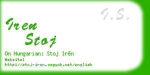 iren stoj business card